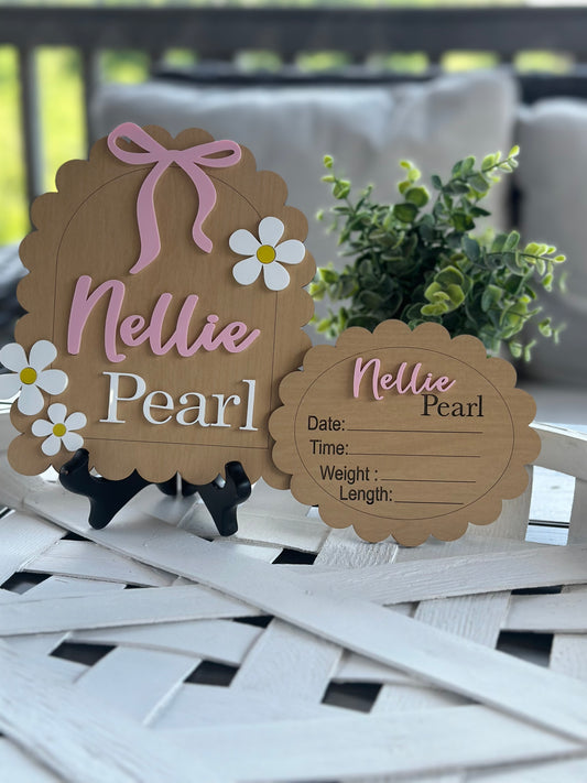Newborn Birth Announcement or Birth Stats Signs