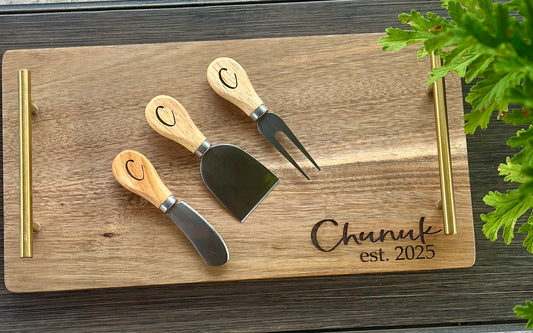 Wood Boards and cheese utensils
